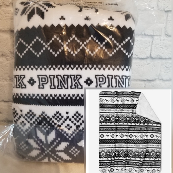 PINK Victoria's Secret Other - PINK Victoria's Secret Fair Isle Sherpa Blanket